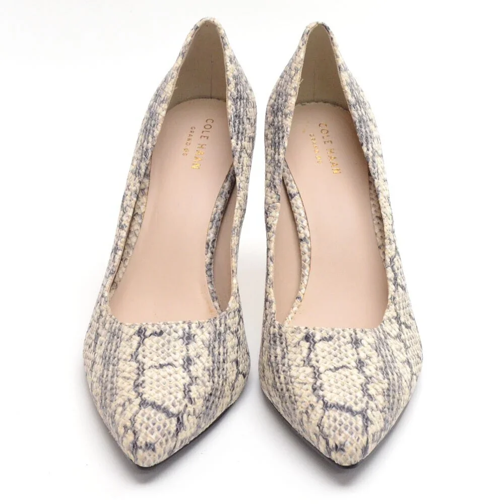 Cole Haan Grand Ambition Gray Snake Pump 75mm 10 B New